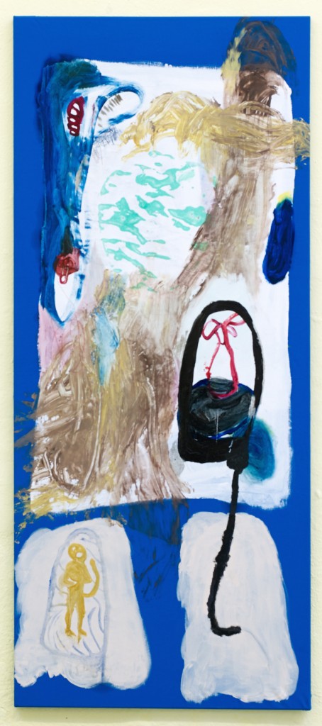 Unbekannt with Michaela Eichwald, 2014, Acryl and oil on cotton, 140 x 60 cm