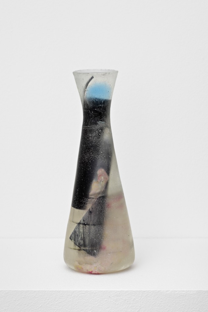"Faber" 2015, charcoal, modeling clay, lightning gel, fake gemstones, resin, 26 x ø 9 cm