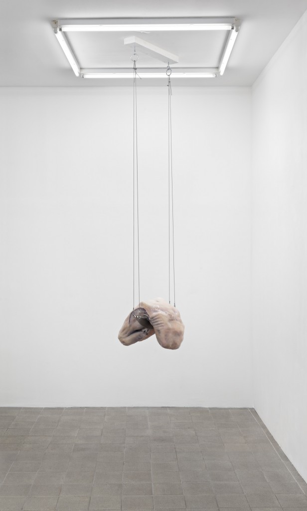 Ivana Basic, The Voices are Becoming Quieter and Fewer, 2015, Wax, oil paint, stainless steel, 55 x 52 x 40 cm